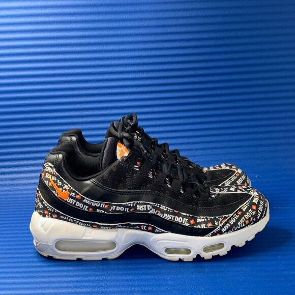 Size 8.5- Nike Air Max 95 SE JDI Just Do it Black-White-Total Orange AV6246-001 - Picture 1 of 8